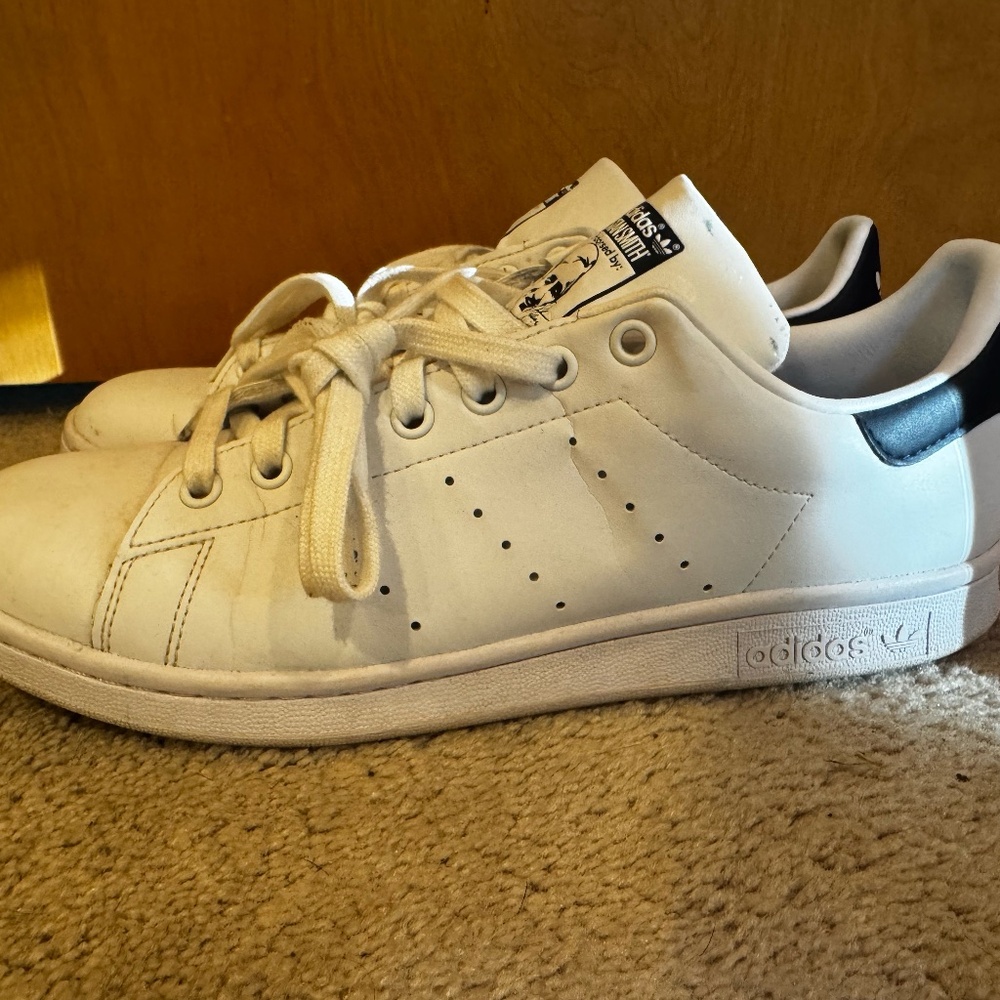 Adidas Stan Smith Leather White & Navy Men's 9.5M